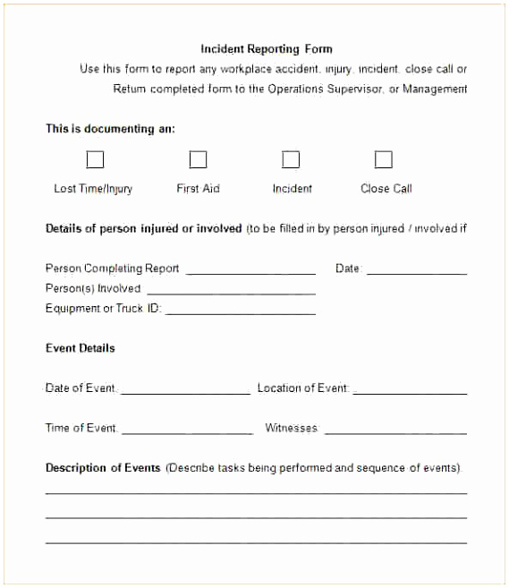 First Aid Incident Report Form Template | Professional Throughout First Aid Log Sheet Template