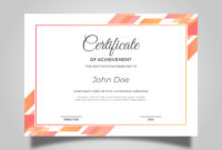 Flat Orange Modern Certificate Vector Template Download With Free Design A Certificate Template