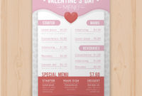Flat Valentine'S Day Menu Template | Free Vector In Valentine Menu Templates Free