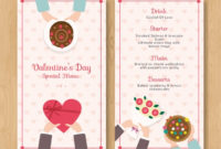 Flat Valentine'S Day Menu Template | Free Vector Within Free Valentine Menu Templates