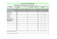 Fleet Vehicle Maintenance Spreadsheet With 40 Printable Regarding Vehicle Service Log Book Template