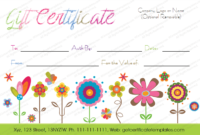 Flowers Gift Certificate Template | Christmas Gift With Regard To Simple Happy New Year Certificate Template Free 2019 Ideas
