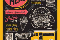 Food Truck Menu For Street Festival. Design Template With Within Food Truck Menu Template