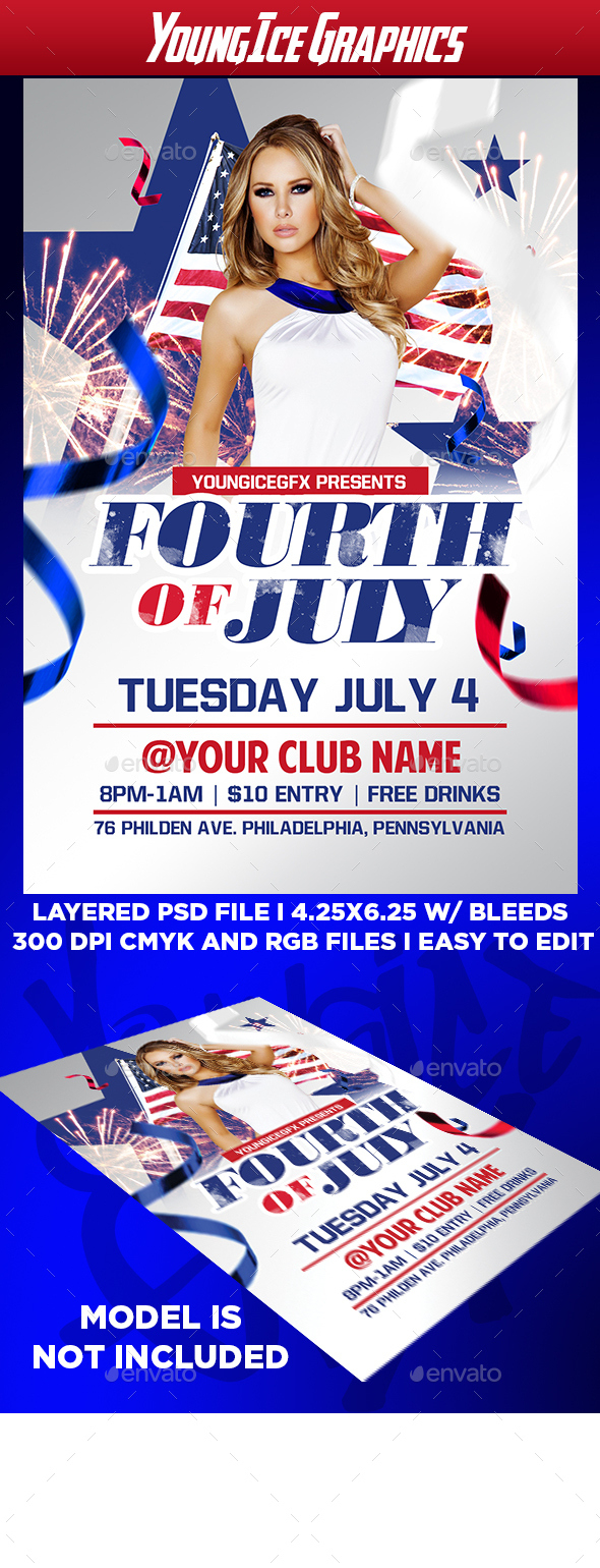 Fourth Of July Flyer Templateyoungicegfx | Graphicriver Within 4Th Of July Menu Template