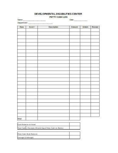 Free 10+Petty Cash Log Templates And Samples In Ms Word Intended For Money Log Template