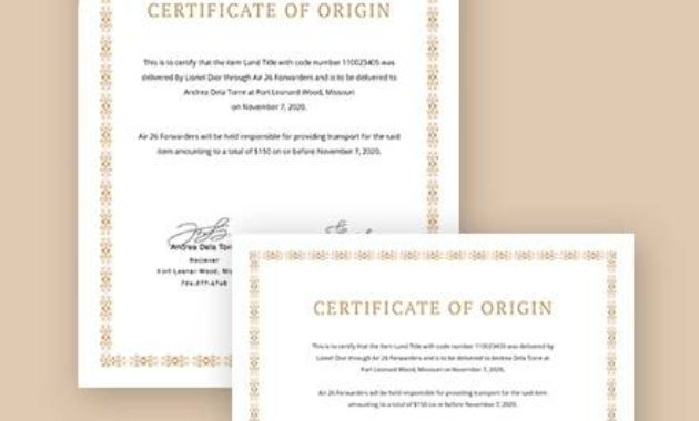 Free 15+ Sample Certificate Of Origin Templates In Pdf In Simple Certificate Of Origin Template