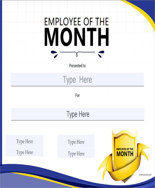 Free 23+ Blank Award Certificates In Pdf | Ppt In Employee Of The Month ...