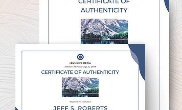 Free 26+ Certificate Of Authenticity Samples In Ms Word Within Photography Certificate Of Authenticity Template