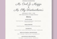 Free 42+ Wedding Menu Templates In Pdf | Psd | Ms Word Intended For Wedding Menu Choice Template