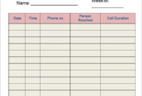 Free 5+ Sample Printable Phone Log Templates In Pdf | Ms Word In Staff Communication Log Template