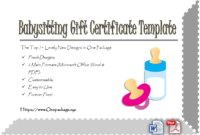 Free 7+ Babysitting Gift Certificate Template Ideas For Pertaining To Amazing Baby Shower Winner Certificate Template 7 Ideas