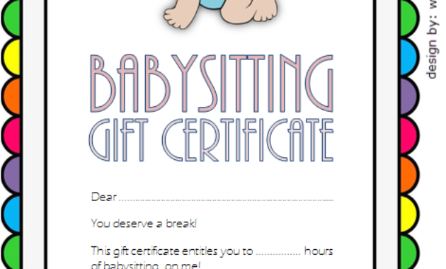 Free 7+ Babysitting Gift Certificate Template Ideas For Within Sobriety Certificate Template 7 Fresh Ideas Free