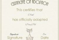 Free Adoption Certificate Template Customize Online Regarding Amazing Cat Adoption Certificate Template 9 Designs