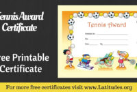 Free Award Certificate For Tennis (Primary) | Acn Latitudes Intended For Tennis Participation Certificate