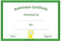 Free Badminton Certificate Template Customize Online Intended For Simple Badminton Certificate Template