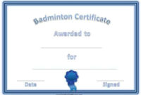 Free Badminton Certificate Template Customize Online Pertaining To Badminton Achievement Certificates