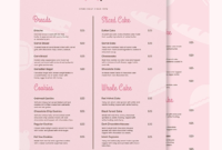 Free Bakery Menu Templates Microsoft Word (Doc Intended For Word Document Menu Template