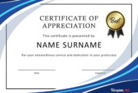 Free Certificate Of Appreciation Templates And Letters Regarding Fascinating Professional Award Certificate Template