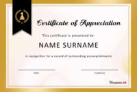 Free Certificate Of Appreciation Templates For Word In New Free Template For Certificate Of Recognition