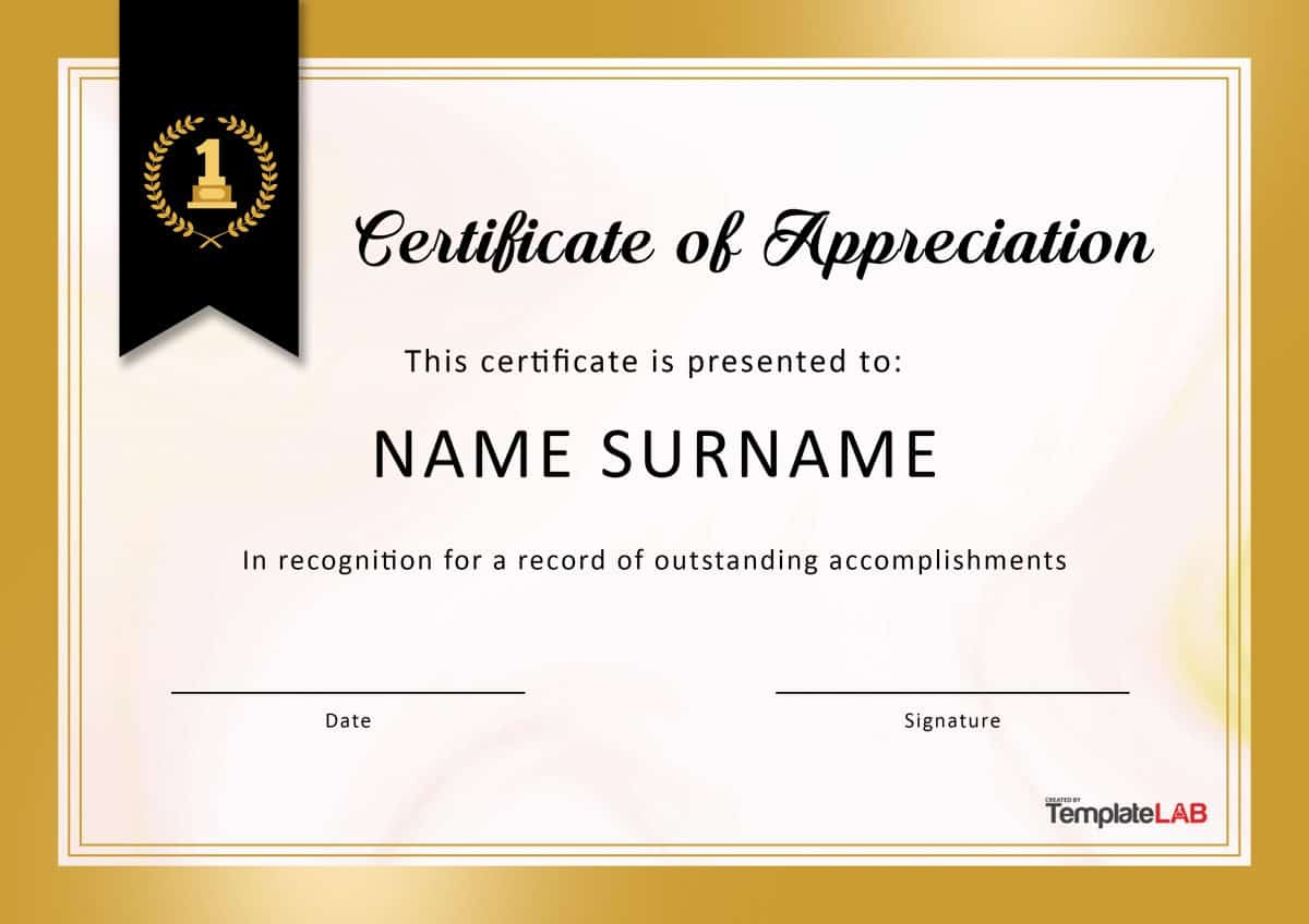 Free Certificate Of Appreciation Templates For Word In New Free Template For Certificate Of Recognition