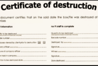 Free Certificate Of Destruction Template (1) Templates Within Hard Drive Destruction Certificate Template