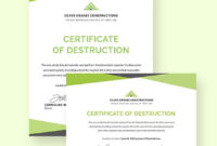 Free Certificate Of Destruction Template: Download 435 For Simple Certificate Of Destruction Template