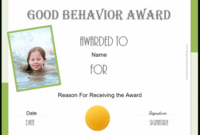 Free Certificate Of Good Behavior | Customize &amp;amp; Print Intended For Good Behaviour Certificate Template 7 Kids Awards