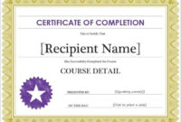 Free Completion Certificate Templates For Word 8 Within Certificate Of Completion Free Template Word