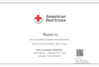 Free Cpr Certification Card First Aid Course Certificate Intended For Fantastic First Aid Certificate Template Free