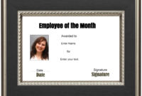 Free Custom Employee Of The Month Certificate Regarding Employee Of The Month Certificate Templates