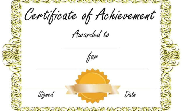 Free Customizable Certificate Of Achievement Intended For Certificate Of Attainment Template