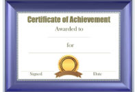 Free Customizable Certificate Of Achievement Intended For Fascinating Certificate Of Accomplishment Template Free