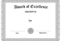 Free Customizable Certificate Of Achievement Throughout Certificate Of Academic Excellence Award