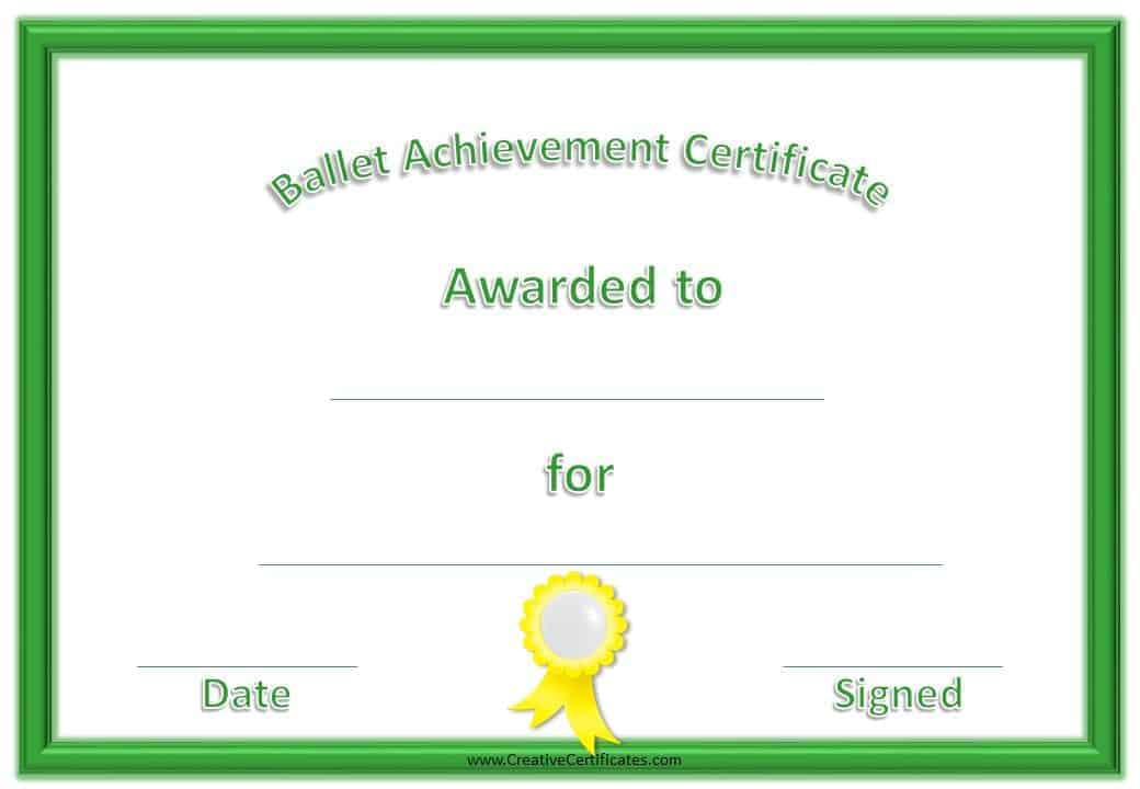 Free Dance Certificate Template Customizable And Printable Intended For Dance Award Certificate Template