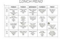 Free Daycare Menus To Print | 8 Best Images Of Printable Throughout School Lunch Menu Template