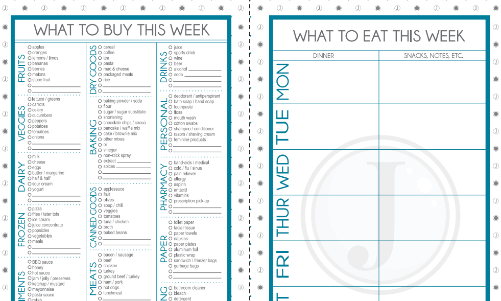Free Download Weekly Menu Grocery List Template Programs Intended For Menu Checklist Template