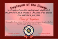 Free Employee Of The Month Certificate Template At Pertaining To Outstanding Effort Certificate Template