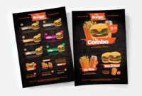 Free Fast Food Menu Template For Photoshop Illustrator With Fast Food Menu Design Templates