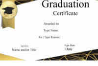 Free Graduation Certificate Template | Customize Online With Free Free Printable Graduation Certificate Templates