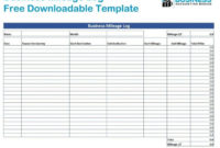 Free Mileage Log Template | Bookkeeping Templates With Regard To Self Employed Mileage Log Template