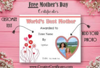 Free Mother&amp;#039;S Day Certificate | Customize Online Then Pertaining To Awesome Mothers Day Gift Certificate Templates