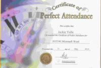 Free Perfect Attendance Certificate Template | Attendance With Regard To New Honor Roll Certificate Template Free 7 Ideas