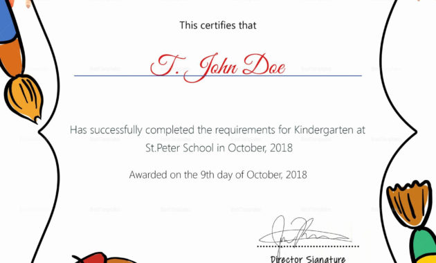 Free Preschool Certificate Templates Lovely Pre K With 7 Kindergarten Graduation Certificates To Print Free