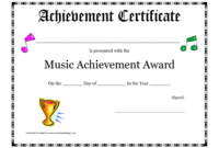 Free Printable Achievement Award Certificate Template With Choir Certificate Template