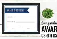 Free Printable Award Certificate Template Paper Trail Design For Fascinating Contest Winner Certificate Template