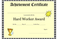 Free Printable Award Certificates For Elementary Students For Tennis Achievement Certificate Template
