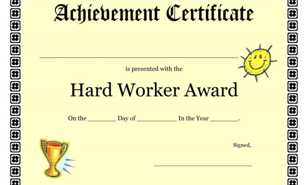 Free Printable Award Certificates For Elementary Students Within Tennis Achievement Certificate Templates