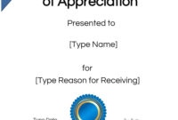 Free Printable Certificate Of Appreciation Template In Amazing Downloadable Certificate Of Recognition Templates