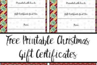 Free Printable Christmas Gift Certificates: 7 Different Pertaining To Fascinating Fillable Gift Certificate Template Free