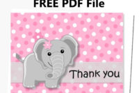 Free Printable Download Pink Elephant Thank You Cards # Inside Baby Shower Gift Certificate Template Free 7 Ideas
